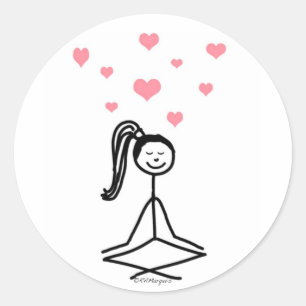 Yoga Girl Ronde Sticker