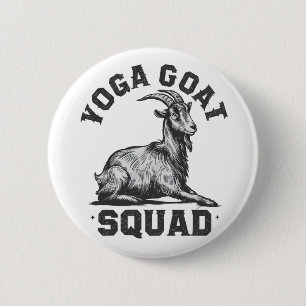 Yoga Goat Squad Grappige Geitenmeditatie Liefhebbe Ronde Button 5,7 Cm