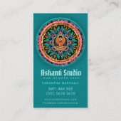 Yoga Goddess Mandala Carte de visite Turquoise (Dos)