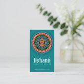 Yoga Goddess Mandala Carte de visite Turquoise (Debout devant)