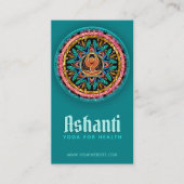 Yoga Goddess Mandala Carte de visite Turquoise (Devant)