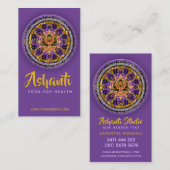 Yoga Goddess Mandala Carte de visite Turquoise (Devant / Derrière)