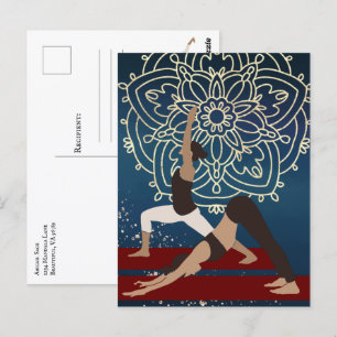 Yoga Gold, Blue en Red Mandala - Gepersonaliseerd Briefkaart