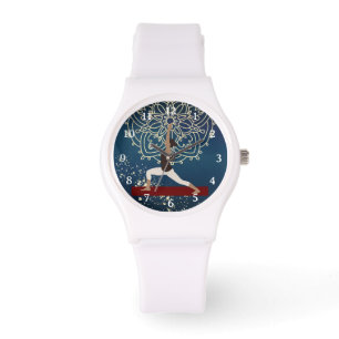 Yoga Gold, Blue en Red Mandala Meditation Horloge
