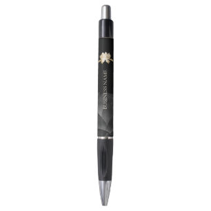 Yoga Gold Lotus Flower Black Floral-promotie Pen