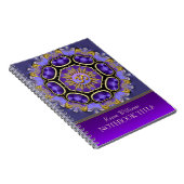 Yoga Golden Om Paars Fractal Mandala Notitieboek (Rechterzijde)