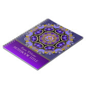 Yoga Golden Om Paars Fractal Mandala Notitieboek (Linkerzijde)