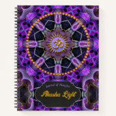 Yoga Golden Om Purple Fractal Mandala Journal (Devant)