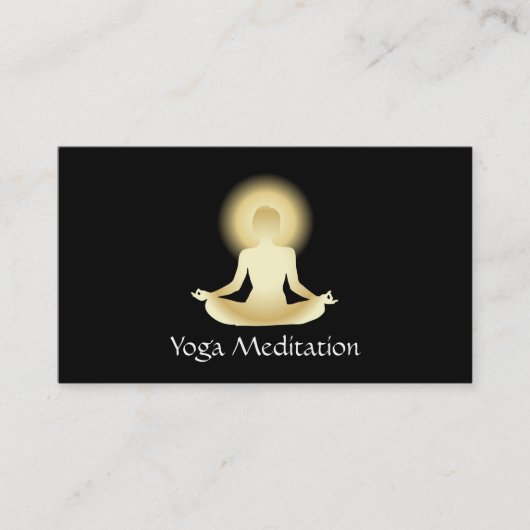 Yoga (goud) Verlicht Visitekaartje (Voorkant)