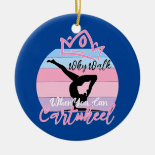Yoga Gymnastic Exercise Girl Waarom loop je als je Keramisch Ornament