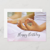 Yoga Happy Birthday Kaart Vouw de wijsvinger (Voorkant / Achterkant)