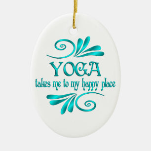 Yoga Happy Place Keramisch Ornament