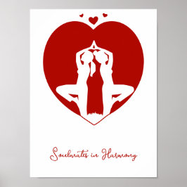 Yoga Hart Silhouet Gepersonaliseerd Poster