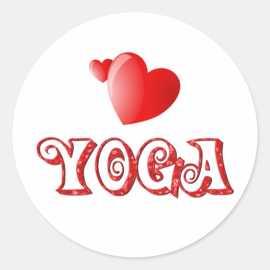 Yoga Harten Ronde Sticker (Voorkant)