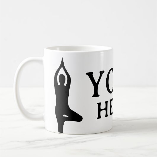 Yoga Heals koffie mok met boompose silhouet (Links)