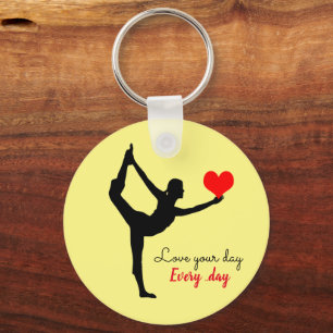 Yoga Heart & Love je day, Elke dag / Yogini Sleutelhanger