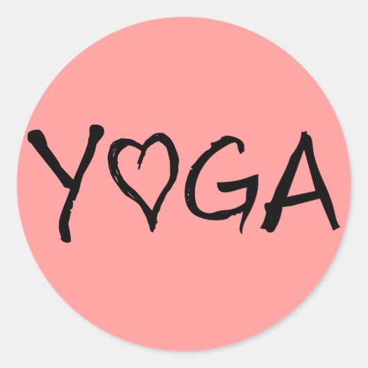 Yoga Heart Ronde Sticker (Voorkant)