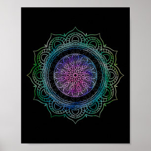 Yoga Heilige Geometrie Boho Kunst Spirituele Stroo Poster