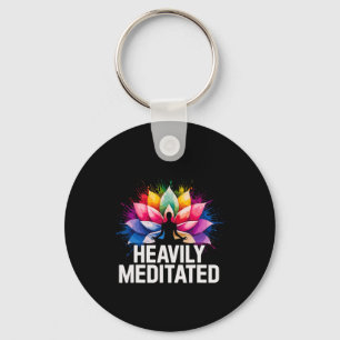 Yoga Hevig Gemediteerde Lotus Bloem Waterverf Zen Sleutelhanger