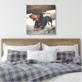 Yoga hond canvas afdruk (Insitu (Slaapkamer))