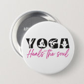 Yoga hoort de sol ronde button 7,6 cm (Voorkant /achterkant)