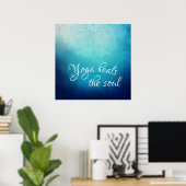 Yoga hoort de Soul Text met Blue Mandala Poster (Thuiskantoor)