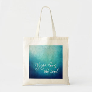 Yoga hoort de Soul Text met Blue Mandala Tote Bag