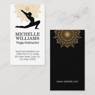 Yoga-houding Mandala-patroon Visitekaartje