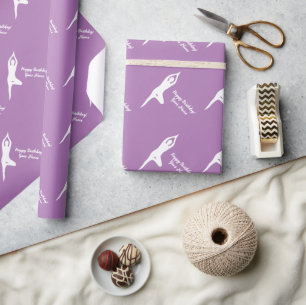 Yoga houding silhouet Gelukkig Verjaardag cadeaupa Cadeaupapier