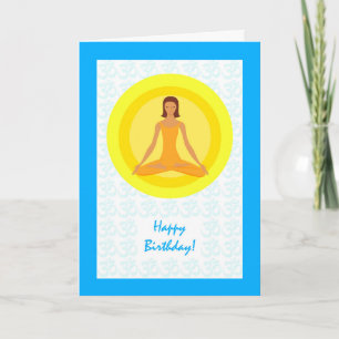 Yoga houding, tijd nemen om te ademen, verjaardag kaart