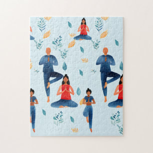 Yoga-houdingen, meditatie, New Age-kunst Legpuzzel