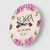 Yoga I'm Down, Dog Wall Horloge (Angle)