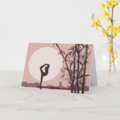 Yoga in Pink Notecards Kaart (Gele Bloem)