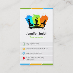 YOGA-instructeur - Creatief kleurrijk Visitekaartje