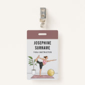 Yoga Instructeur Danser Pose Meditatie Trainer Badge (Voorkant met clip)