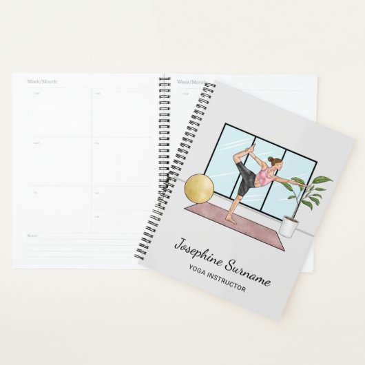 Yoga Instructeur Danseuse Pose Enseignant Nom Pers (Devant avec enveloppe)