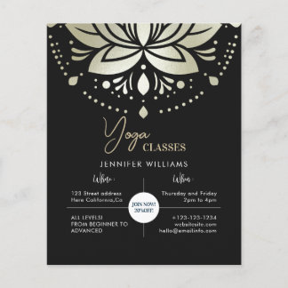Yoga Instructeur Klassen Gouden Lotus Mandala Zwar Flyer