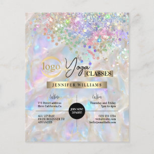 Yoga Instructeur Klassen Logo Marmered Opal Flyer
