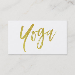*~* Yoga instructeur leraar Gold White Modern Visitekaartje