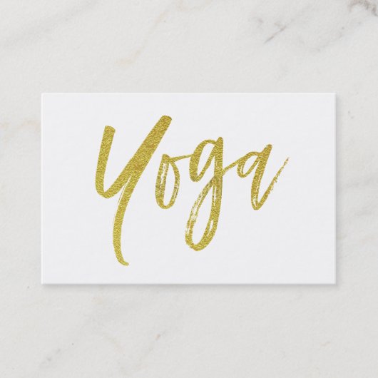 ** Yoga instructeur leraar Modern Wit Goud Visitekaartje (Voorkant)