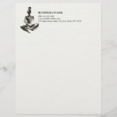 Yoga Instructeur Lotus Meditatie Pose Brushstrokes Briefhoofd (Voorkant)