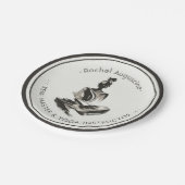 Yoga Instructeur Lotus Meditatie Pose Brushstrokes Papieren Bordje (Gekanteld)