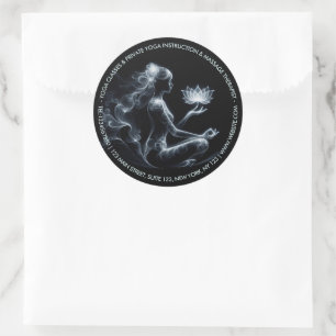 Yoga Instructeur Lotus Meditatie Pose Gloeiende Mi Ronde Sticker