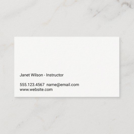 Yoga instructeur met mat | Modern Visitekaartje (Achterkant)