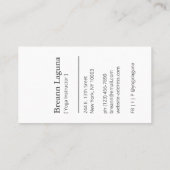 Yoga Instructeur Namaste Minimalistisch Zwart Mode Visitekaartje (Achterkant)