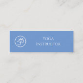 Yoga Instructeur OM Symbool QR code Lichtblauw Mini Visitekaartje (Voorkant)
