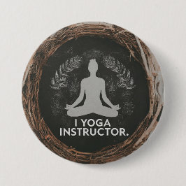 Yoga instructeur ontworpen gepersonaliseerd ronde button 7,6 cm