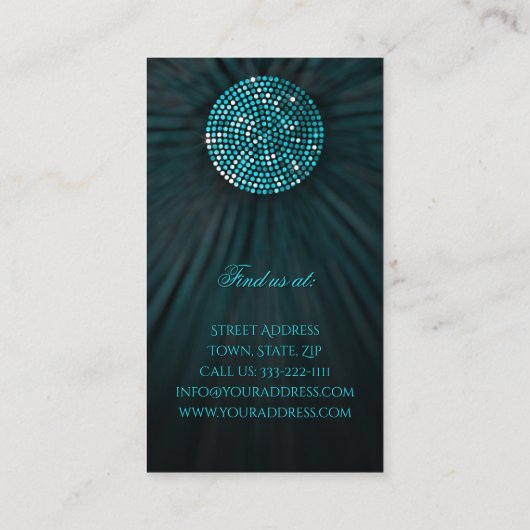 Yoga Instructeur Shimmering Circle Visitekaartje (Achterkant)