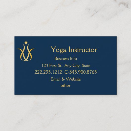 Yoga Instructeur Studio Carte de visite (Devant)