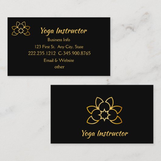 Yoga Instructeur Studio Carte de visite (Devant / Derrière)